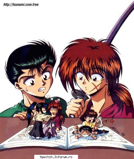imagini - Yusuke shi Kenshi Himura(Batusai) shi iubitele - Yu Yu Hakusho